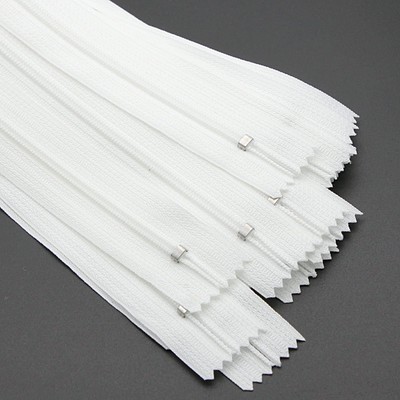 30PCS 12'' White #3 Close End Nylon Coil Zippers for Sewing Craft Projects