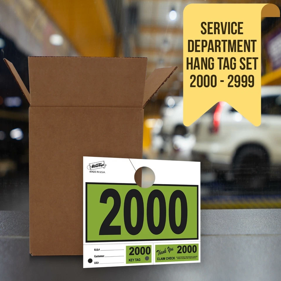 1000 Car Dealer Service Hang Tags Mechanic Repair Shop 3 Piece System LITE Green - Image 4 of 4