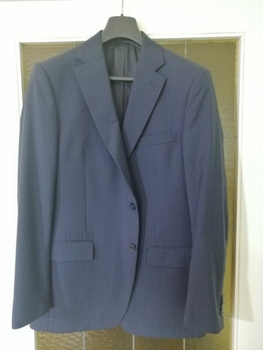 Vestito Nero Uomo Gessato Giacca E Pantalone TG 52 Elegante Cerimonia | eBay