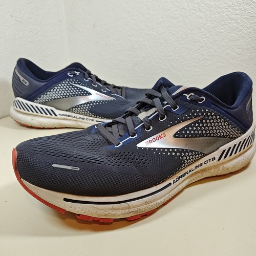 Brooks Mens Adrenaline GTS 22 Running Shoes 13 Navy Comfort Cushion Gym Trainers