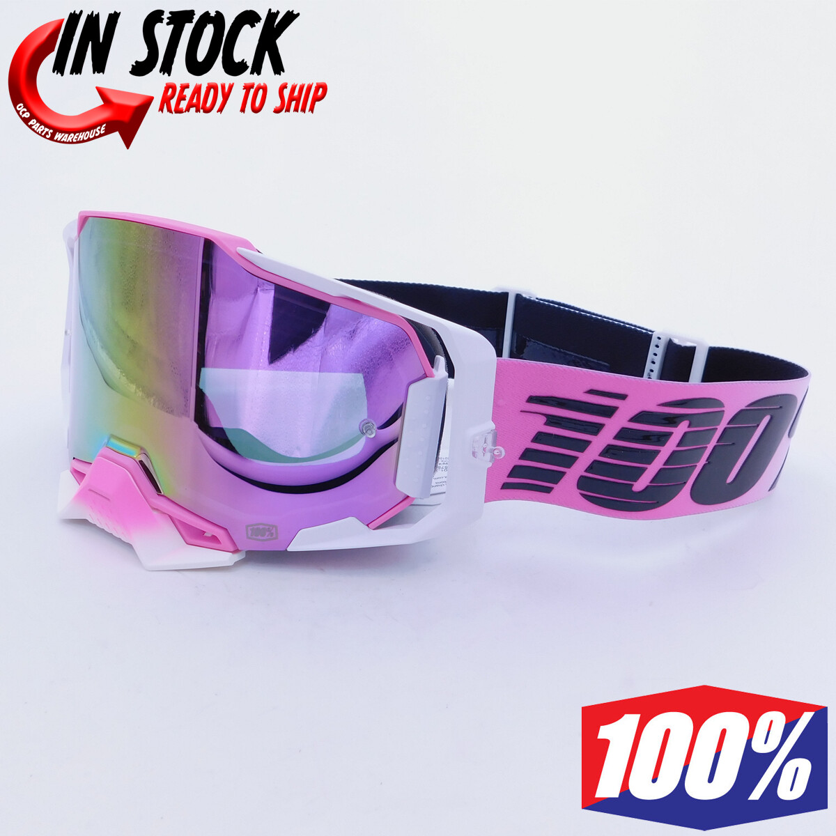2022 100 ARMEGA HARMONY PINK MIRROR LENS MOTOCROSS DIRTBIKE ATV UTV