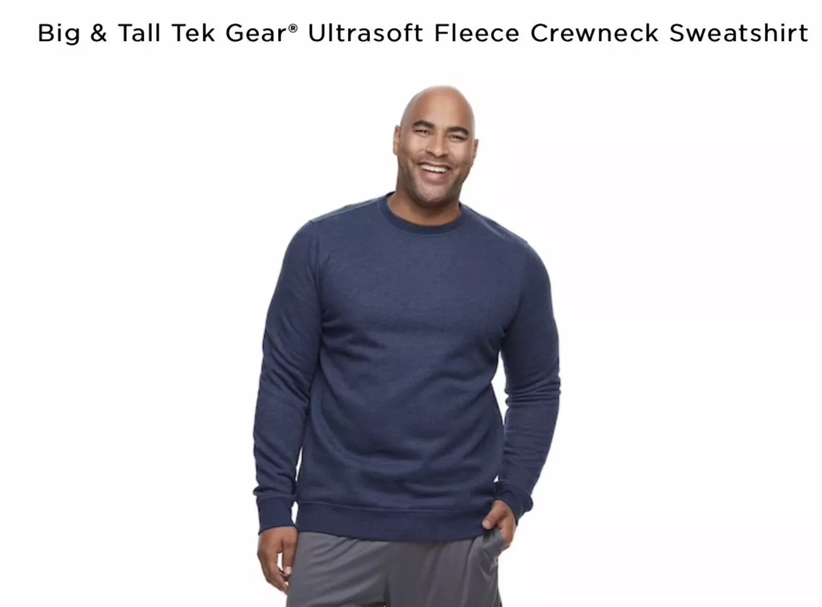 Men Tek Gear Ultrasoft Fleece Long Sleeve Crewneck Sweatshirt XXL