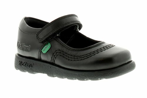 Kickers Girls Shoes Toddler Size UK 23 US 6.5 Black Leather Mary Janes