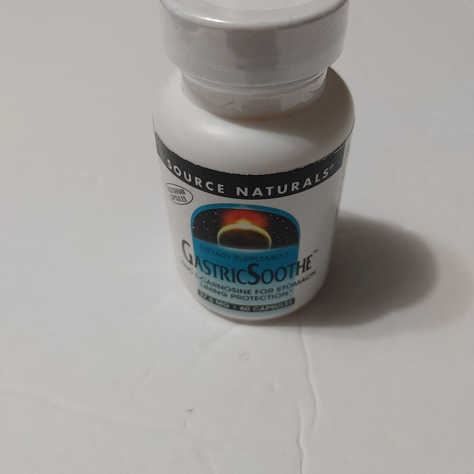 Source Naturals Gastricsoothe Zinc LCarnosine 37.5 mg 60 Caps Expires