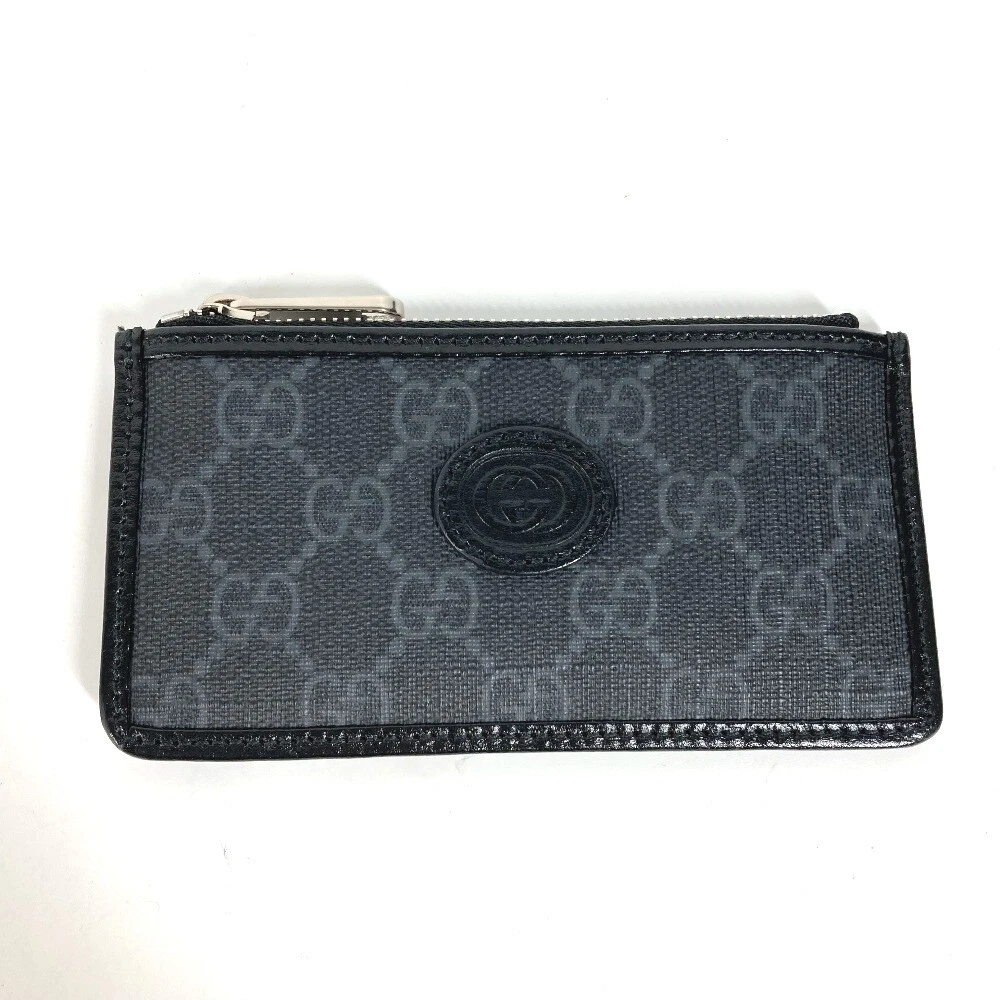 GUCCI 697717 GG Supreme Interlocking G Card Case Fragment Case Portefeuille Porte monnaie