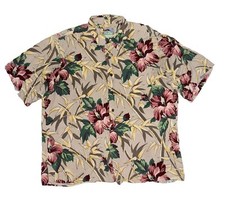 Vintage Reyn Spooner Spun Rayon Hawaiian Shirt Men s Size XL Floral Rose