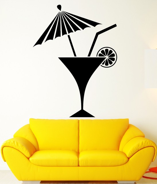 Wall Decal Drink Alcohol Party Bar Cocktail Glass Vinyl Stickers Art