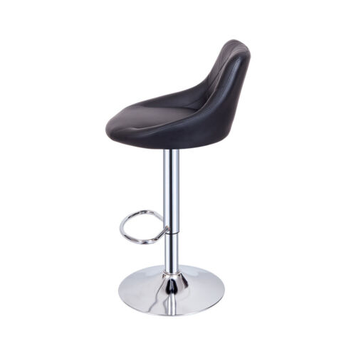2 x Bar Stools Mid Back Armless Oval Seat Gas Lift Swivel Cafe Breakfast Stool - Picture 6 of 46