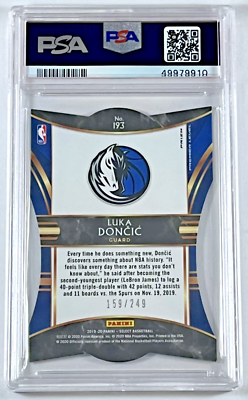 2019 PANINI SELECT LUKA DONCIC /249 DIE CUT BLUE PRIZM PSA 9 MINT