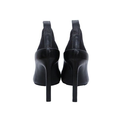 Balenciaga Women’s Black Leather Neoprene Scuba Wedge Ankle Boots Size 5 Auth - Picture 3 of 7