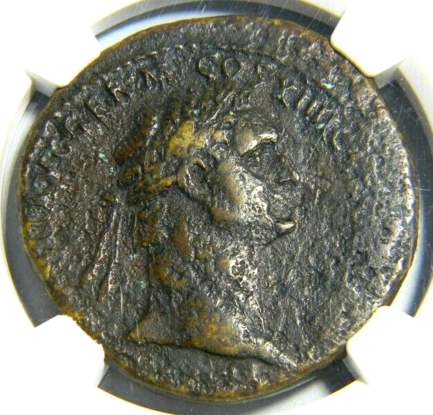 Roman Coin Domitian as Augustus / 81-96 Sestertius NGC Fine