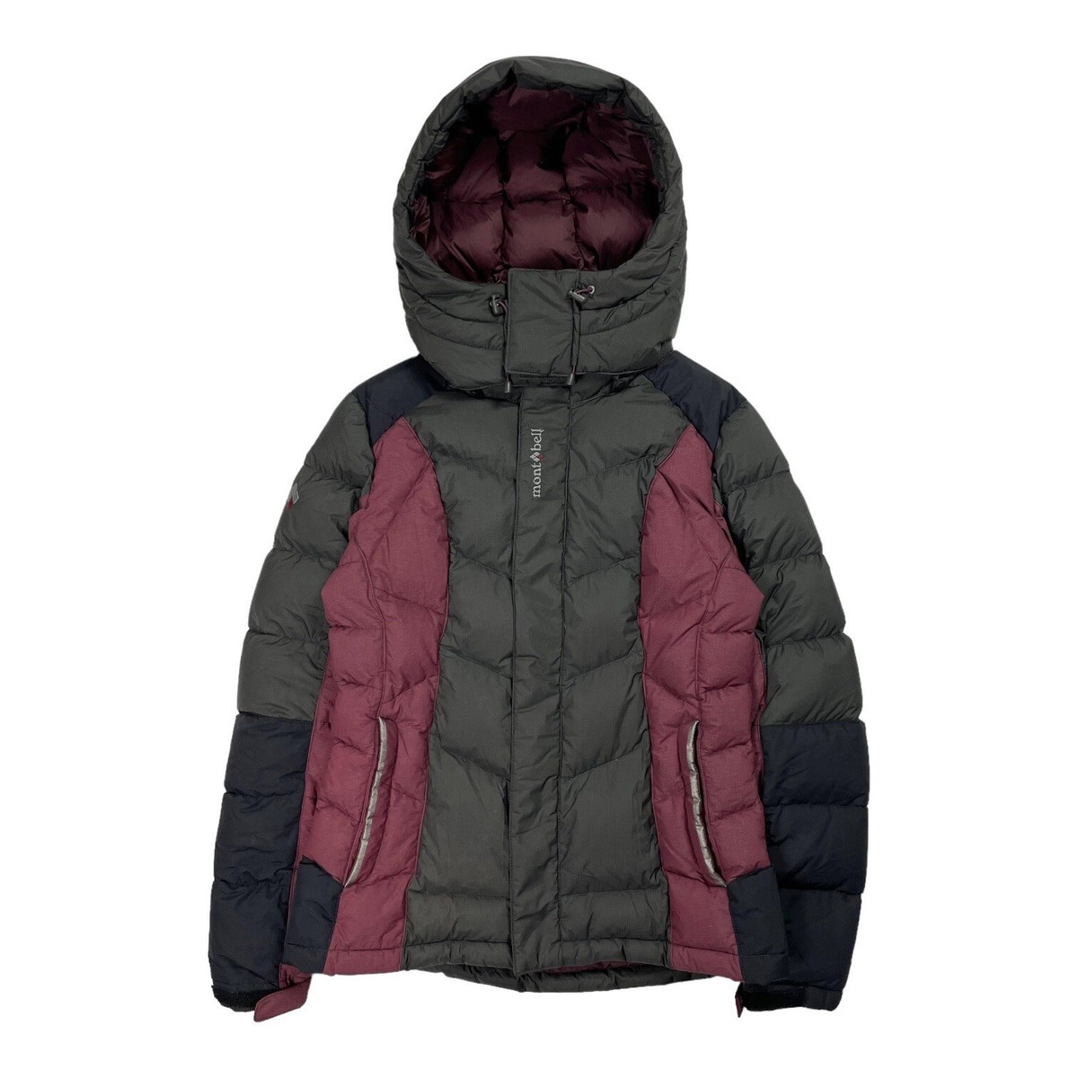 Montbell Puffer Down Jacket Dark Olive Purple Hooded Coat Women's