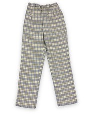 Vtg 70s The Villager Union Made Yellow Navy Blue Plaid Dress Slacks Pants Sz 10