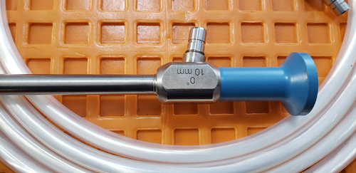 Stryker 502-457-010 Laparoscope 10mm x 0* Autoclavable W- Fiberoptic Cable. - Picture 4 of 11