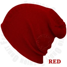 Beanie Knit Hat Winter Warm Skull Cap Slouchy Cuffed Ski Plain Solid Men Women