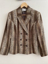 Kasper Asl Leopard Print Double Breasted Jacket
