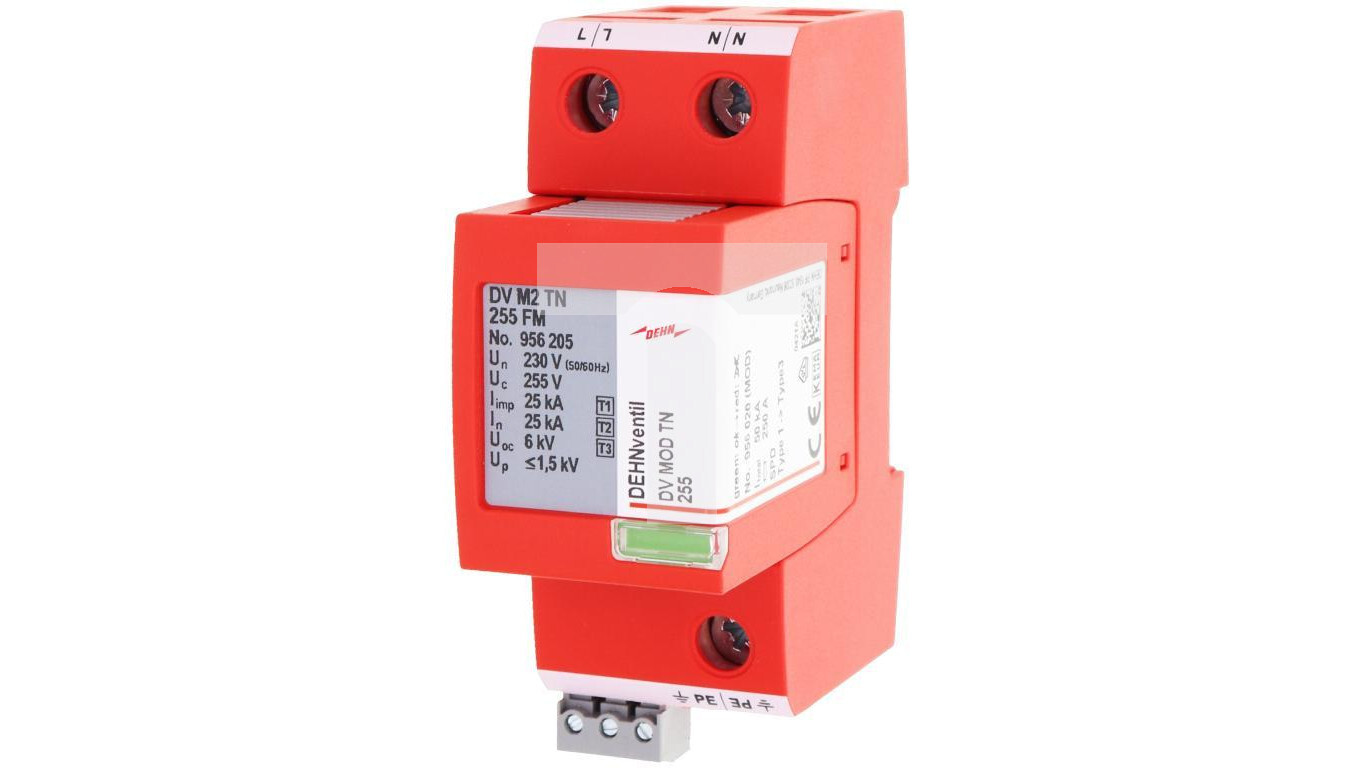 Surge arrester Type T1+T2+T3 25kA 2P TN network DEHNventil M2 TN 255 FM 9 /T2UK