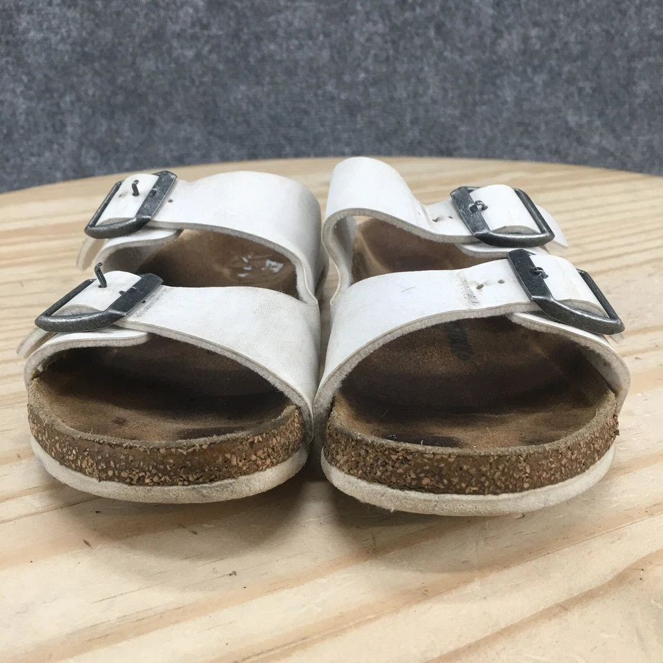 Босоножки Birkenstock молодежные 31 Arizona шлепанцы белые кожаные с пряжкой повседневные туфли на плоской подошве - Изображение 4 из 4