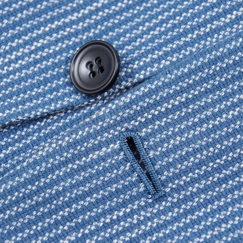 Kiton Soft-Constructed Sky Blue Woven Stripe Cotton Sport Coat 40R (Eu 50) - Picture 4 of 8