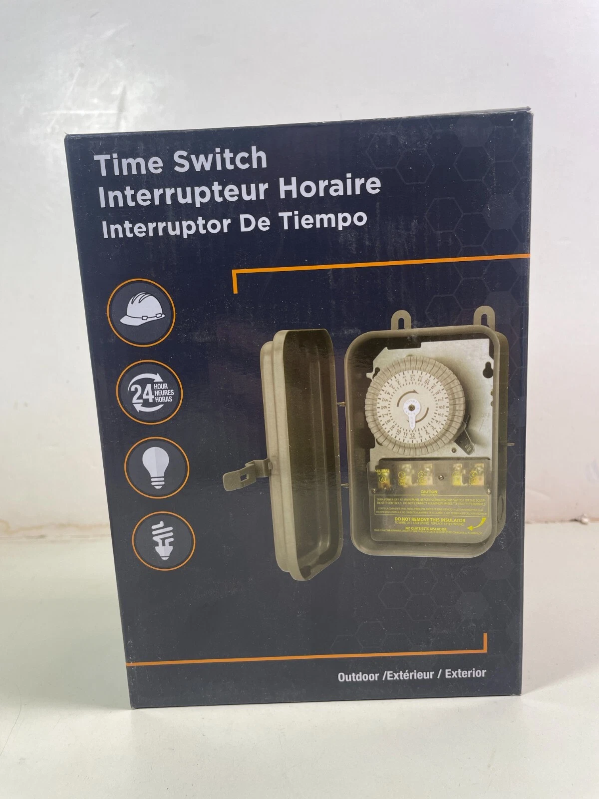 Woods 59104R 40A 208/277V 11080W Outdoor Manual Override Timer Switch