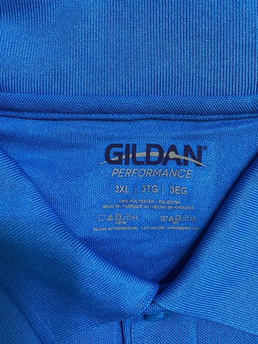 Big Men Collar Golf Polo 3XL 4XL Short Sleeves Button Poly Gildan Performance - Picture 4 of 13