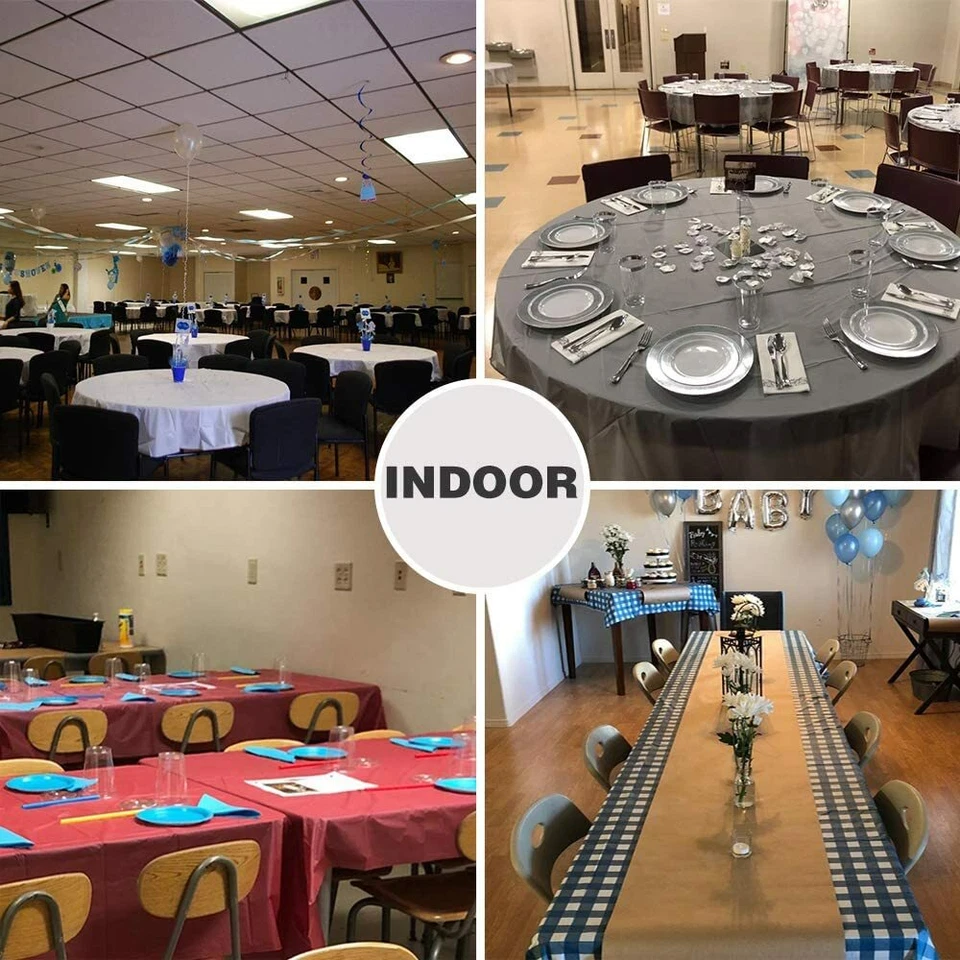 Nicole Fantini Disposable Plastic Tablecloth Rectangle 54" x 108" Set of 8 Foto 3 de 4