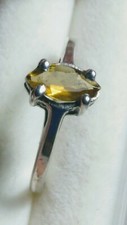 CUTE NATURAL CITRINE IN STERLING SILVER RING SIZE 7.0 