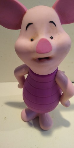 VINT - WINNIE THE POOH - PIGLET BB FIGURE + TOPPER- DISNEY - GROSVENOR UK-1990s - Picture 3 of 8