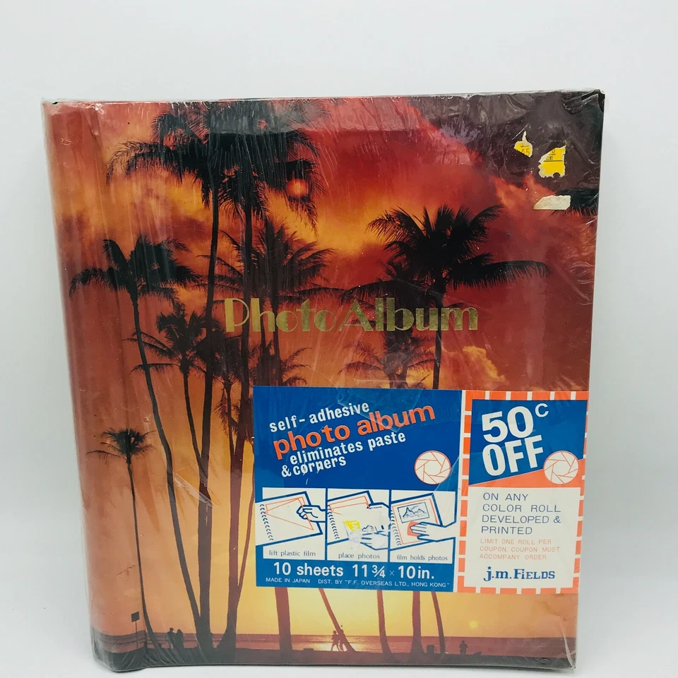 1970s Photo Album Sunset Beach Palm Trees Movie Prop 10 Sleeves Japan Sealed Foto 2 de 4