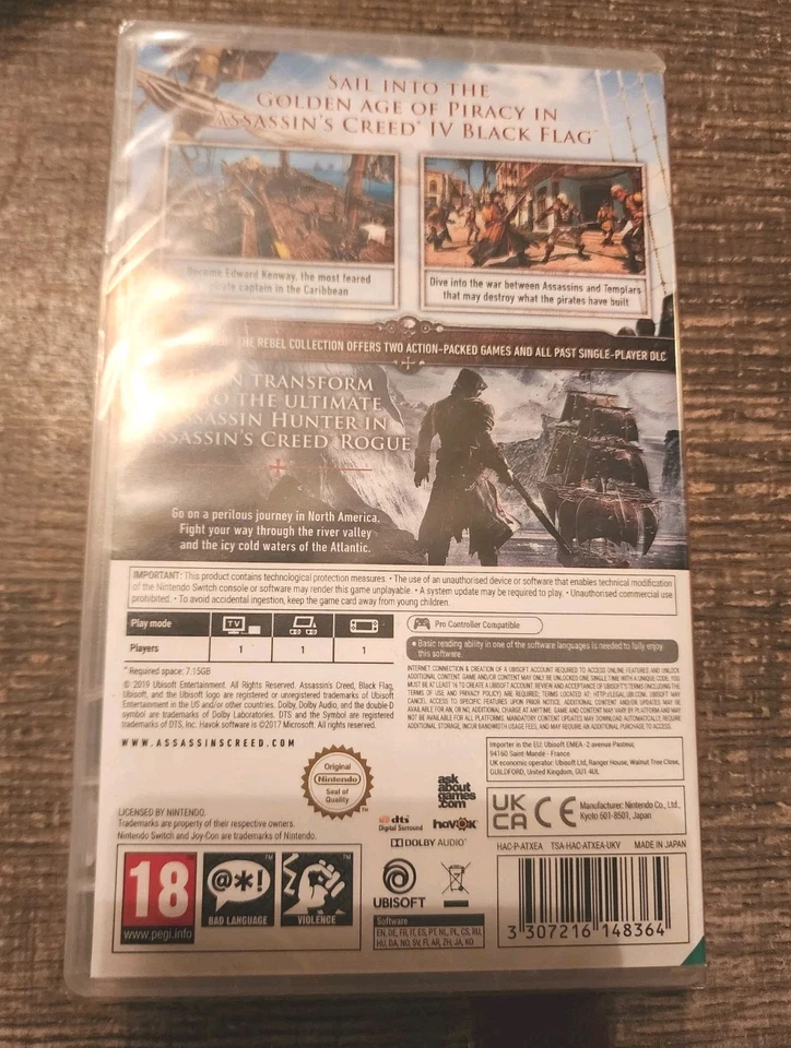 Assassin's Creed The Rebel Collection Nintendo Switch Game Black Flag Rogue - Image 2 of 2