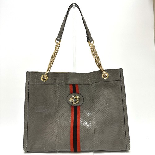 GUCCI 537219 Sherry line raja tiger head Shoulder Bag Chain Tote Bag gray