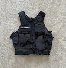 Yakeda Black Tactical Vest Military Equipment Combat Training CQB Durable OSFA