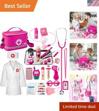Doctor Kit for Kids Girls, 34 Pcs Kids Doctor Kit for Toddlers 3-5 with Medic...