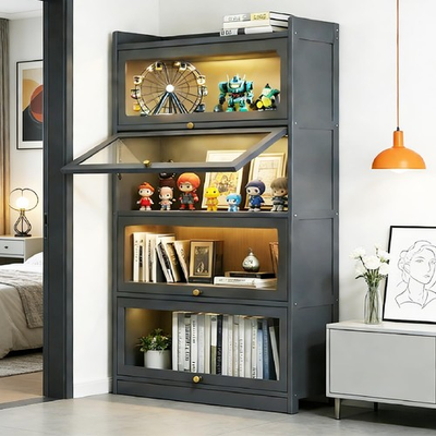 #ad 55 High 4 Tier Display Cabinet with Acrylic Doors for Collectibles $230.99