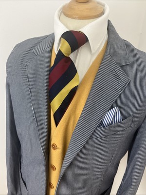Joules Herren Größe M/P2P 21'' Bootfahren Blazer blau gestreift Jacke Mod Kreuzfahrt Urlaub