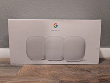 Google Nest WiFi Pro AXE5400 WiFi 6E Tri-Band Mesh Routers 3 Pack Snow TESTED