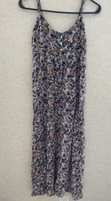 Angie Boho Floral Midi Dress Size M Sleeveless Rayon Button Front
