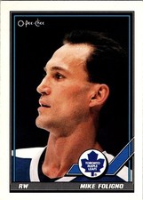 1991-92 O-Pee-Chee Hockey - Mike Foligno - #18 Base Card - Toronto Maple Leafs