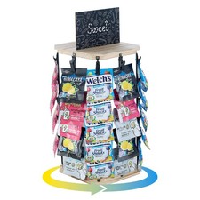 360  Rotating Chip Rack Display Stand 5 Tier 40 Clip Wooden Snack Rack Organi...
