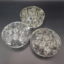 Vintage Clear Glass Flower Frogs 11 Hole Flower Arranging 2.75"-3" Set of 3