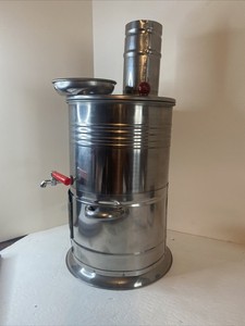 Turkish Chrome Played Steel Eneosozden/Camp Stove Tea Kettle 1.5 Coal/Wood Fuel