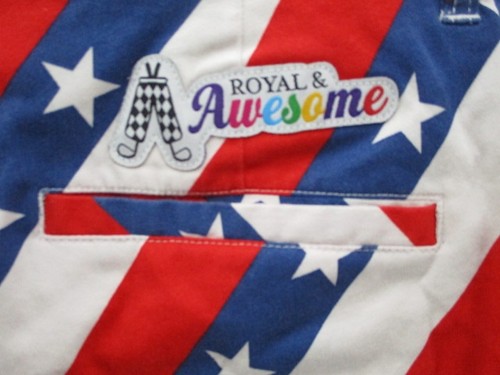Royal & Awesome Pants Mens 38x32 Red White Blue Stars Stripes Patriotic Golf USA - Picture 16 of 17