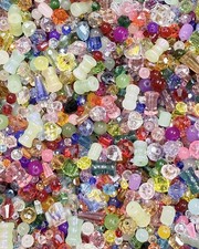 Assorted Glass Beads 1 lb 216mm Colorful Crystal Beads for Jewelry, Bracelets