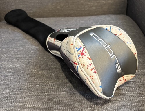 King Cobra AMP Driver Headcover Weiß Silber Golfschläger Abdeckung Cell Paint Splash