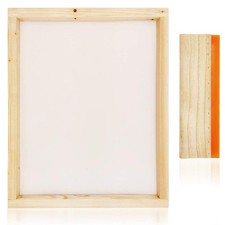 Worown 16 x 20 Inch Wood Silk Screen Printing Frame with 160 White Mesh and 1...