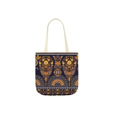 Boho Floral Canvas Tote Bag with 5-Color Straps