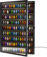 Large 126 Minifigures Miniature Display Case ,LED Building Block Toy Collectible