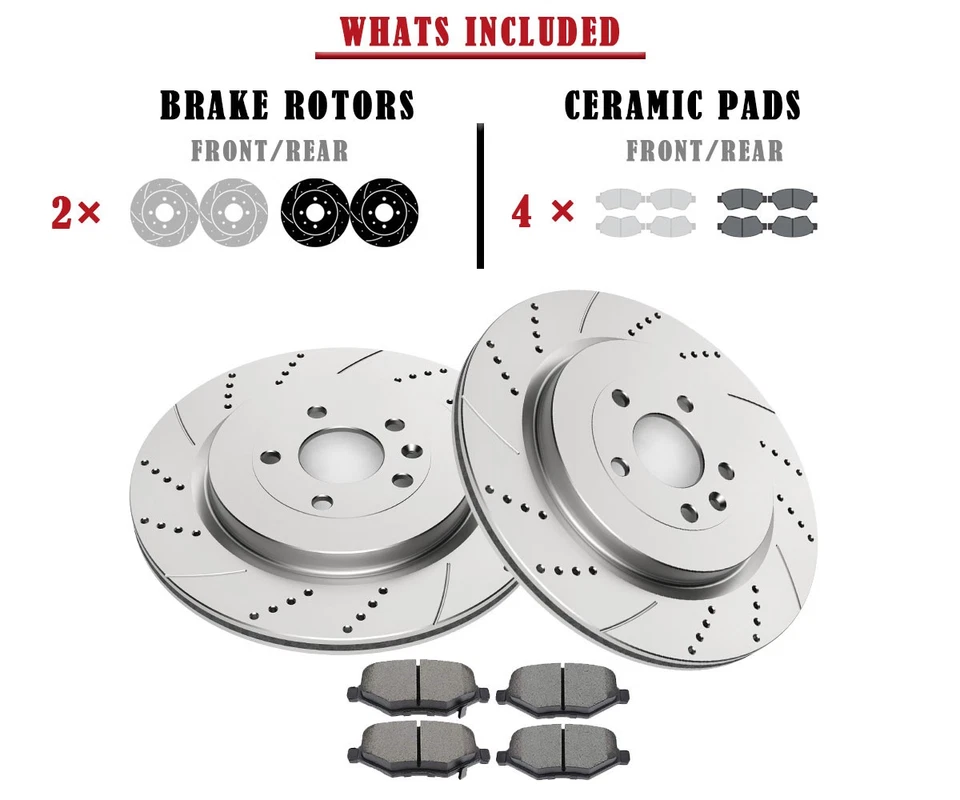 Pastillas de rotores de freno traseros de 345 mm para frenos Ford Explorer 2013-2014 Lincoln MKT MKS Foto 4 de 4