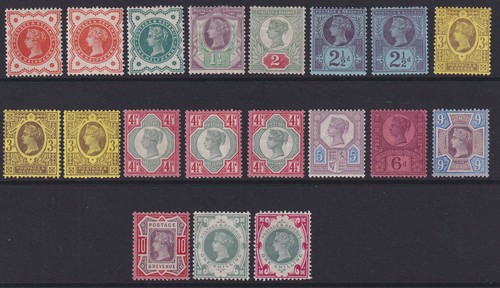 GB. QV. 1887 Jubilee issues. SG 197-214, 1/2d to 1/-. Mounted mint.
