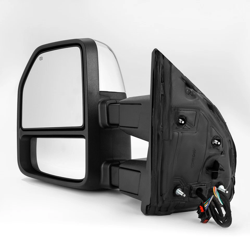 Espejos retrovisores de remolque cromados para 08-16 Ford F250/F350/F450 potencia térmica + lámpara de señal LED Foto 3 de 4